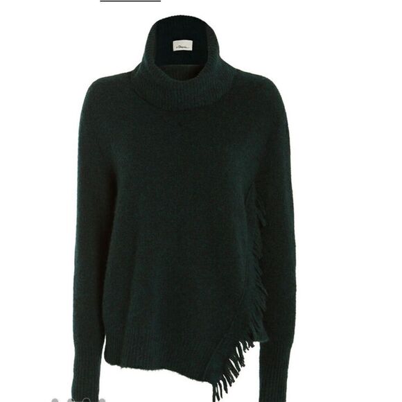 3.1 PHILLIP LIM Fringe Overlap Turtleneck Sweater Size M - Picture 9 of 11